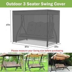 Patio Swing Cover, Durable 600D Oxford Porch Swing Canopy Cover with Zippers …