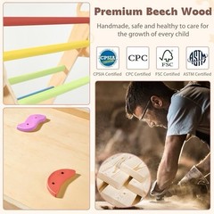 7 in 1 Rainbow Pikler Triangle Set with 41in Ramp & Arch Rocker