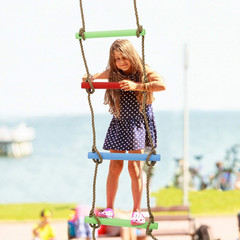 7FT Colorful Camping Rope Ladder for Kids – Hanging Climbing Ladder for Swing Se