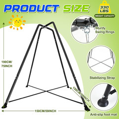 X-Shaped Swing Stand with Sensory Swing for Kids & Adults – 330 lbs Capacity