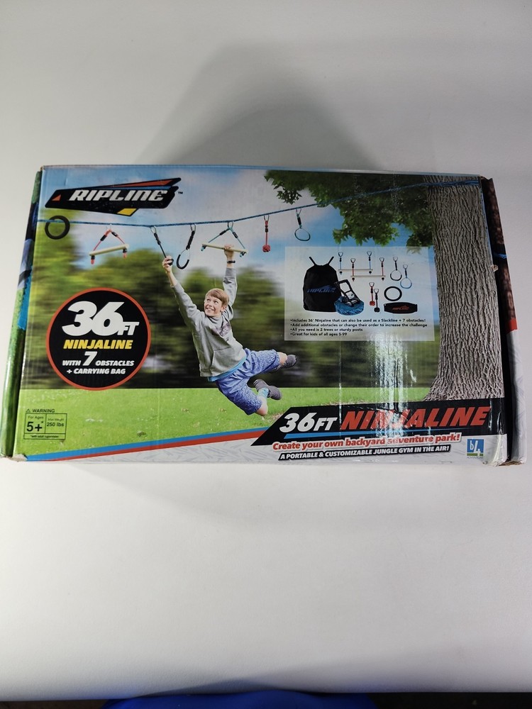 Ripline 36ft Ninjaline Portable JungleGym System 7 Obstacles Missing Storage Bag