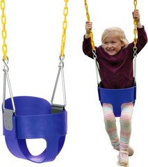 Heavy-Duty Blue Toddler Swing Seat with High Back Support – Fully Assembled