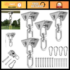 4 Pack Heavy Duty Swing Hangers Set – 1000 lbs Capacity, 360° Rotating Stainless