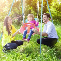 Convertible Infant &Toddler Swing Backyard Indoor Outdoor Baby Kids Pink Blue