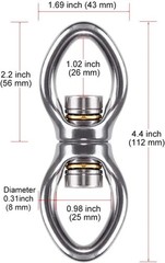 Dolibest Swing Swivel with 2 Bearing,Safest Rotational Silver Closed ( 1pack)