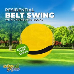 SWING SET STUFF INC RESIDENTIAL BELT SEAT BLACK WITH 5.5 FT. UNCOATED CHAIN 0126