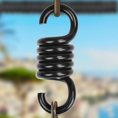 880Lbs Black Spring Porch Hook Hammock Swing Chair Hanging Suspension