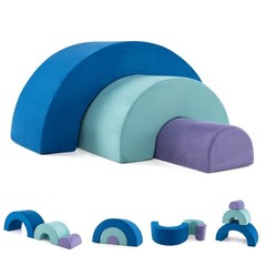 Rainbow Arc Climber Playset Foam Climbing Blocks w/ Machine Washable Covers