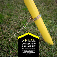 MSC-5672 Deluxe Corkscrew 5-Piece Metal Ground Anchor Hardware Kit
