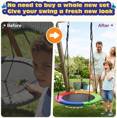 Tree Swing Replacement Cover 40 Inch Saucer Swing Replacement Fabric W/ Tools