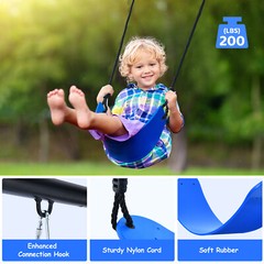 4 IN1 Heavy Duty Metal Swing Set Kids Backyard Playset with 3 Swings for Outdoor