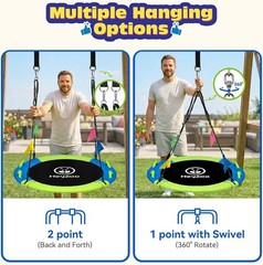 43-Inch Saucer Swing for Kids & Adults – Vibrant Multi-Color Design