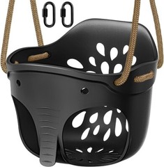 Heavy-Duty High Back Full Bucket Toddler Swing Seat with Locking Carabiners a…