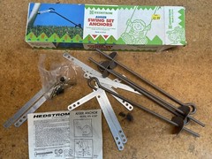 Swing Set Auger Anchors Set Complete Hedstrom Toys R Us NEW Box Vintage