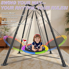 Swing Set with 35” Saucer Swing, Sensory Swing Set, Metal 32mm Diameter Swing S