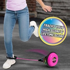 Nostalgic 90s Skip It Toy – Light Up Ball and Digital Counter, Pink, 31-Inch