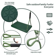 Heavy Duty Swing Seat, Non Slip Tree Swing Set with Adjustable Rope, Playgrou…