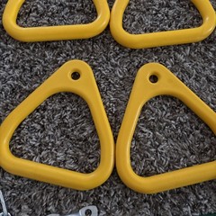 Playstar 4 Yellow Gym Rings, Chains- 21”, 2 Anchors. All NEW WO Tags