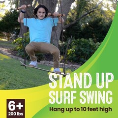 TreeSkate Skateboard Swing, Outdoor Stand Up Surf Swing, Holds Up to 200 lbs,…