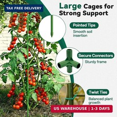 Halatool 6 Pack Tomato Cages for Graden 60 Inch, Adjustable Metal Tall Heavy Dut