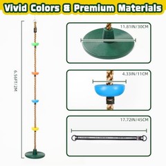 Tree Swing for Kids, 330LB Capacity Heavy Duty Climbing Rope with Green