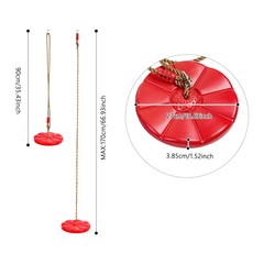 Outdoor Hanging Disc Swing For Playground Garden Adjustable Height Load 60kg