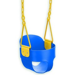 Deluxe High Back Full Bucket Toddler Swing – Safe Chain & Pinch Protection – Blu