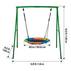 Uimoso Outdoor Swing Set with 40-Inch A-Frame for Kids’ Backyard Fun
