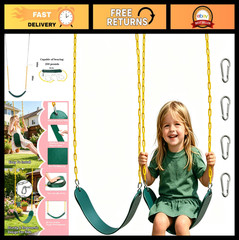 Heavy Duty 2 Pack Kids Swing Seat with 66” Chain – Outdoor Playground Accessorie