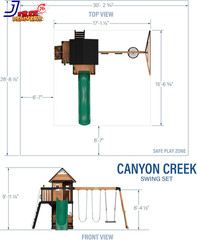 Creek Cedar Wood Swing Set with Wave Slide Clubhouse Play Kitchen Outdoor Playse