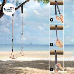 Wooden Swing Seat, Nostalgic Outdoor Wood Swing for Kids , Tree Straps Set Acces