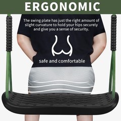 Heavy Duty Swing Seat Non-Slip Tree Swingset with Adjustable Rope and Carabin…
