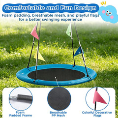 40 Inch round Tree Swing for Kids & Adults, Waterproof Heavy Duty Flying Seat wi