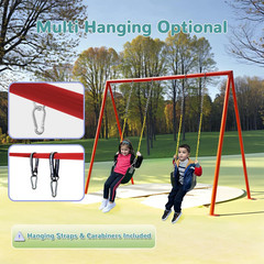 Swing Set Seat with Metal Triangle Ring & 66Inch Anti-Rust Chains, Swing Access