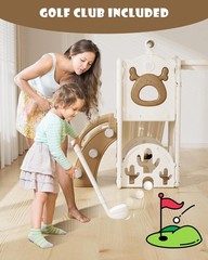 7 in 1 Toddler Slide Kids Indoor Slide for Toddlers 1-3 New Upgrade with Golf