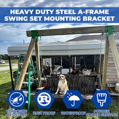 (Set of 2) Brackets 1-2-3 A-Frame Swing Green Powder-Coated Heavy Duty Steel