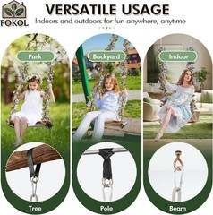 Upgraded Large Wooden Swing Seat, 24″x 8″, Hanging Tree Swing, 500lbs Load