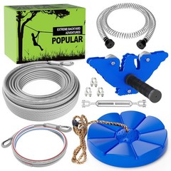 Backyard Zip Line Kit for Kids & Adults – 75FT with Swing Seat, Brake & Trolley