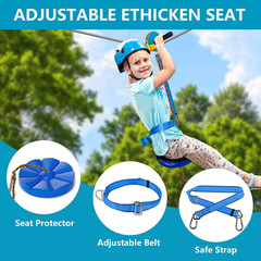 Zip Line Kit for Kids and Adults Outdoor, UFO Trolley 75/100/120/150Ft Zipline f