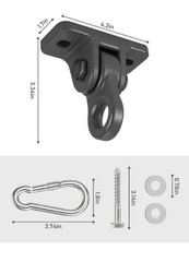 Durable Porch Swing Hangers Kit with Screws & Snap Hooks – 4 Pack Black