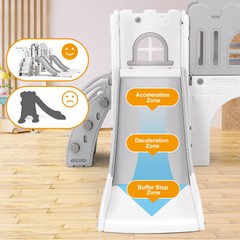 9 IN 1 Kids Double Slides Toddler Backyard Playground Playset Outdoor Indoor