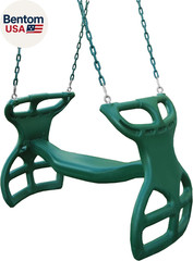 WS 3452 Heavy Duty Two Person Dual Glider Swing, with Coated Chains to Prevent P