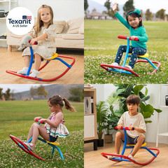 Kids Indoor Single Rocking Seesaw, Safety-Stable Wide Base Rocker for Ages 3 4 5