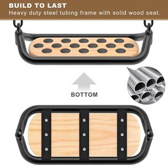 Wooden Swing Seat, Outdoor Tree Swings for Adults and Kids, Comfortable and N…