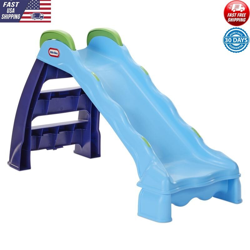 2-in-1 Outdoor-Indoor Wet or Dry Slide with Easy Storage, Blue, Ages 2 to 6