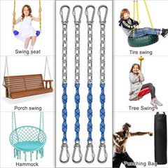 4Pcs 85″ Stainless Steel Swing Chains with Quick Connect Hooks, 1000 lbs Capacit