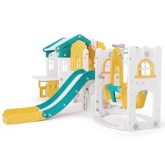 10IN1 Toddler Slide Swing Playset Climber w/ Playhouse Playground Outdoor Indoor