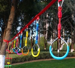 42.5ft Ninja Warrior Obstacle Course for Kids Ninja Line Slackline Climbing Rope