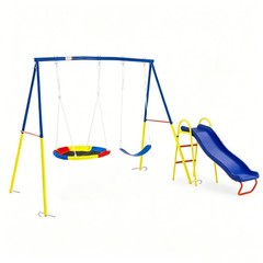 Garden Swing Set with Kids Slide Child Swing Play Toys for Backyard Playground