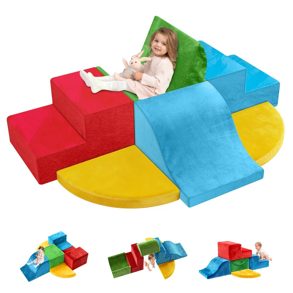 7-Piece Toddler Climbing Toys Indoor, Foam Climbing Blocks Soft Play Structur…